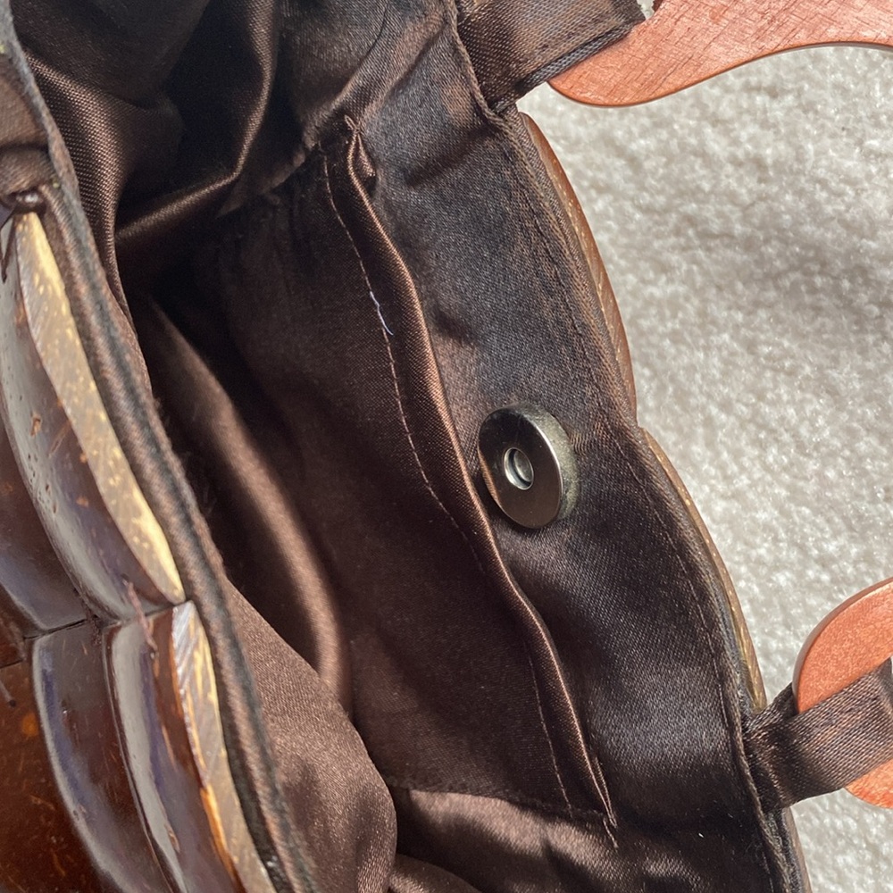 Handcrafted Coconut Shell Patchwork Handbag Purse… - image 7